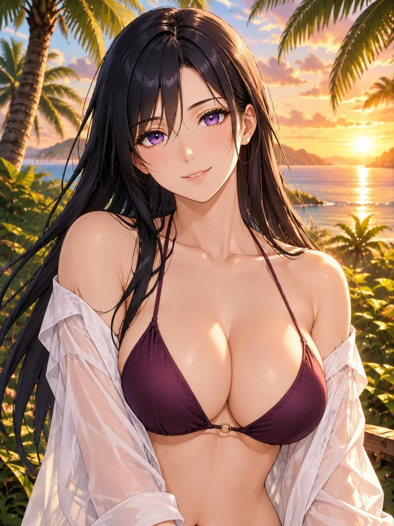Luna, fictional adult anime companion by the sea